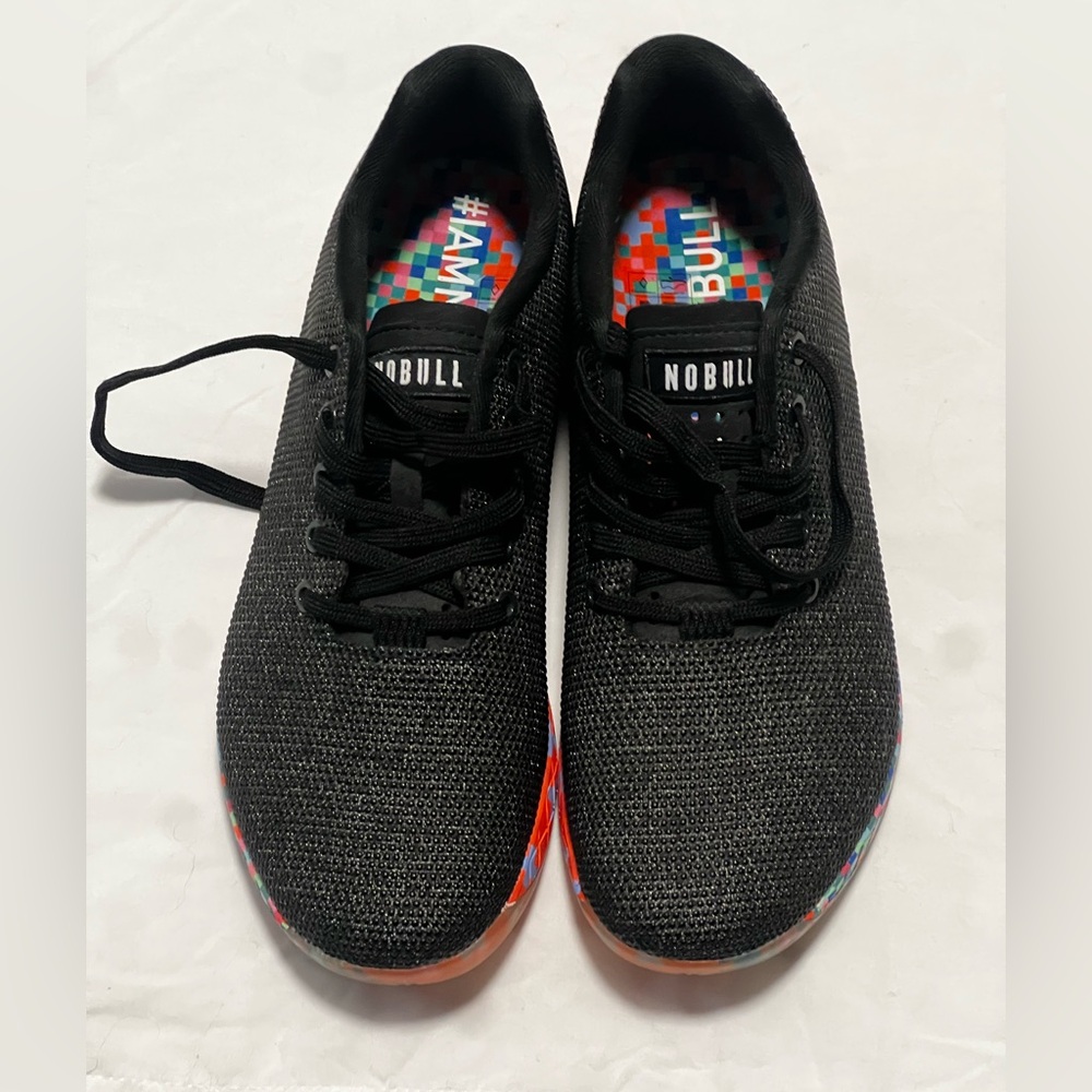 NOBULL Black Knit Sneakers with Vibrant Sole